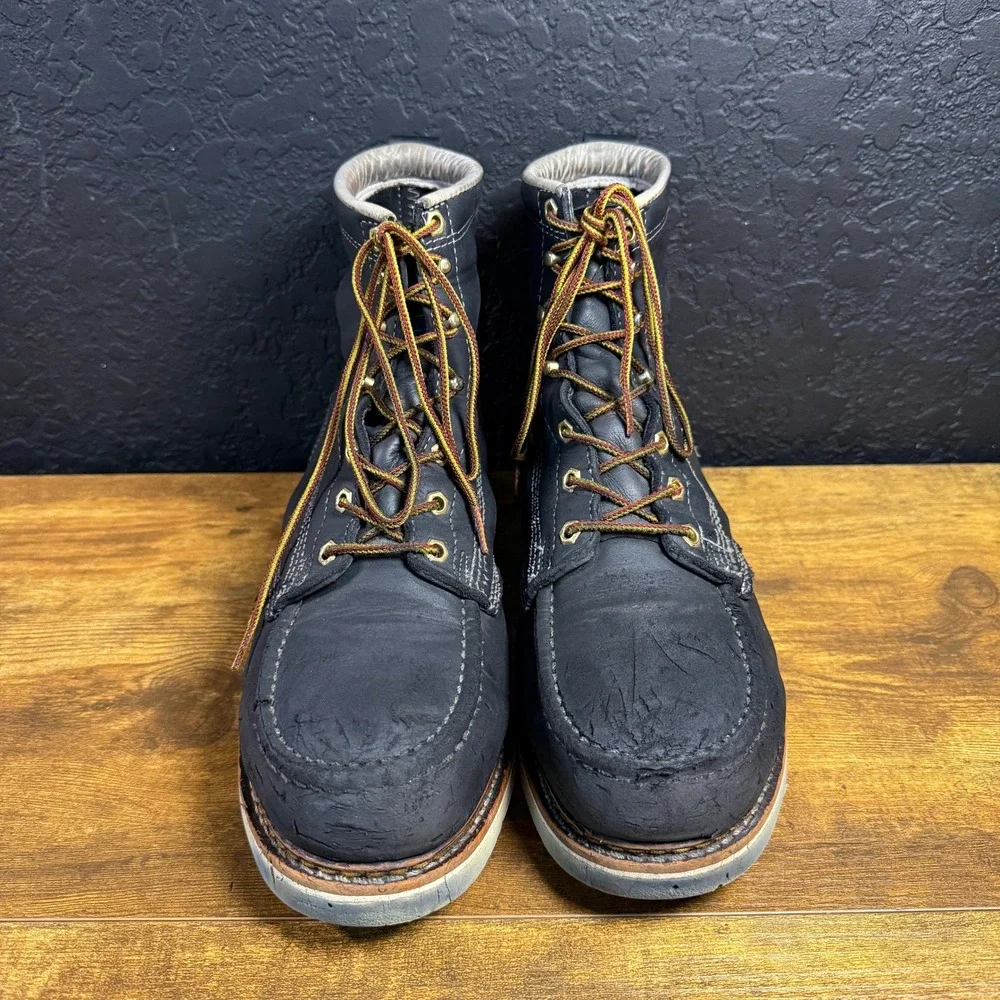 Thorogood American Heritage 804-6201 Black Leather Work Boots Mens 11 2E Wide